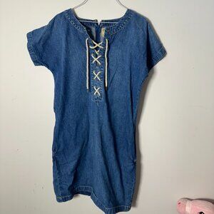 EUC Polo Ralph Lauren Denim Tunic Dress 6 165-92A Blue Knee Length